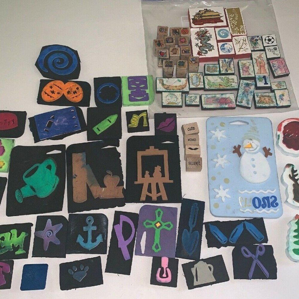 Lot of 70 Stamps Crafts Scrapbooking